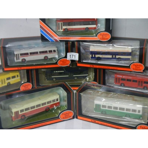 171 - Eight 176 scale Giblow Exclusive First Editions (EFE) buses.