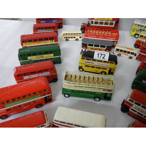 172 - A good lot of various die cast double decker buses.