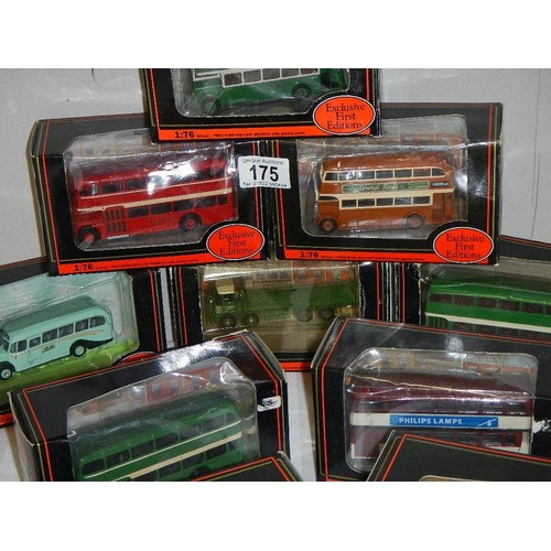 175 - Ten 176 scale die cast Giblow Exclusive First Editions (EFE) buses.