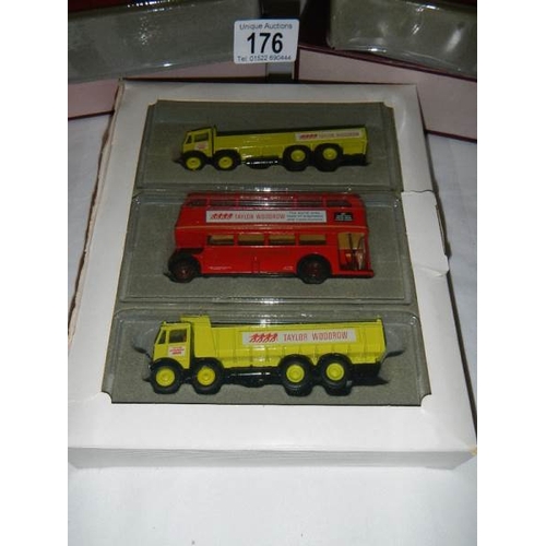 176 - Eight construction themed die cast vehicle and 15 other vehicles.