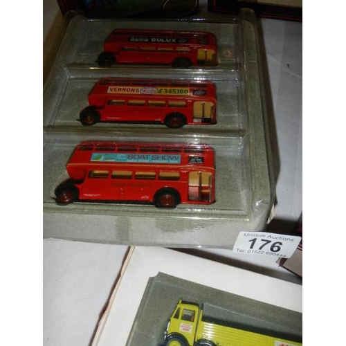 176 - Eight construction themed die cast vehicle and 15 other vehicles.