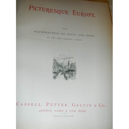 181 - A 5 volume set of Picturesque England, mid 19th century with an abundance of steel engravings.