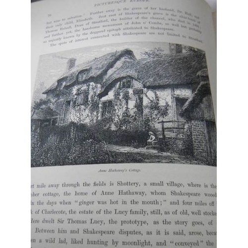 181 - A 5 volume set of Picturesque England, mid 19th century with an abundance of steel engravings.