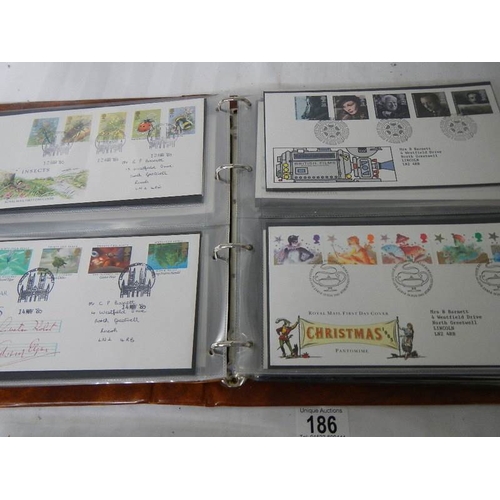 186 - 6 albums of first day covers (one empty).