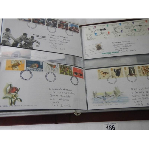 186 - 6 albums of first day covers (one empty).