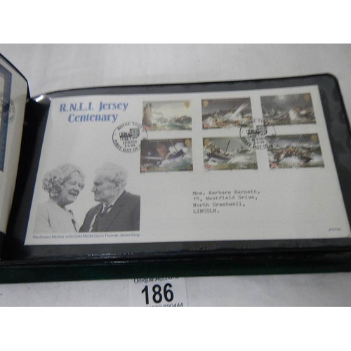 186 - 6 albums of first day covers (one empty).