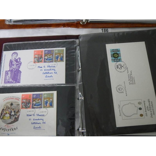 186 - 6 albums of first day covers (one empty).