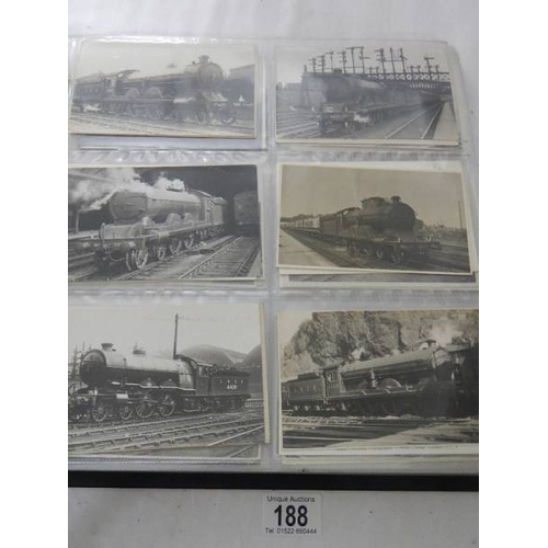 188 - An album of in excess of 500 railway related postcards and photographs.