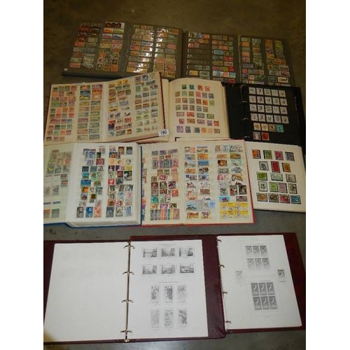 190 - Ten albums of worldwide stamps, mint & used, early to mid 20th century.