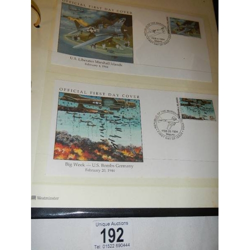 192 - An album of Royal Air Force covers together with an album of History of WW2 covers.