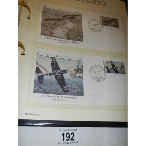 192 - An album of Royal Air Force covers together with an album of History of WW2 covers.