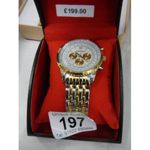 197 - 4 boxed wrist watches Including Swiss Line.