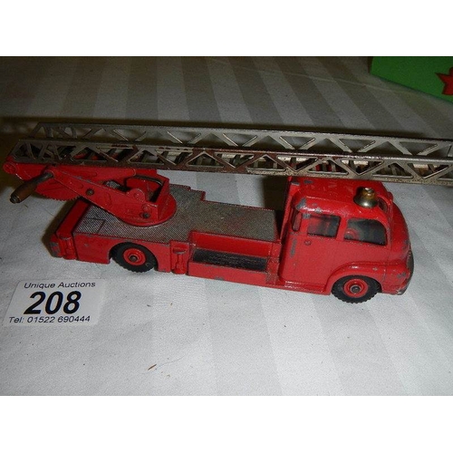 208 - A boxed Dinky Airport fire tender and 3 other fire engines.