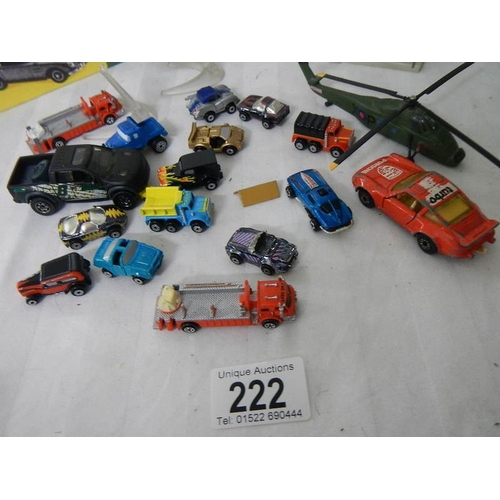 222 - A small quantity of micro machines including folding garage.