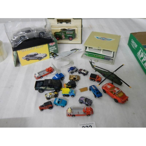 222 - A small quantity of micro machines including folding garage.