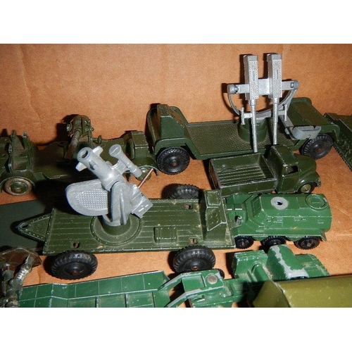 224 - A quantity of mixed diecast military vehicles and lead soldiers including Lesney, Britains, Lone Sta... 