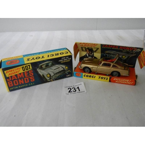 231 - A Corgi 261 James Bond Aston Martin 1965-69 issue, virtually mint in original box.