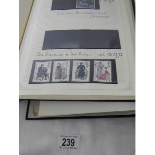 239 - 3 albums of GB stamps from Queen Victoria to Queen Elizabeth II, values are mint/used.