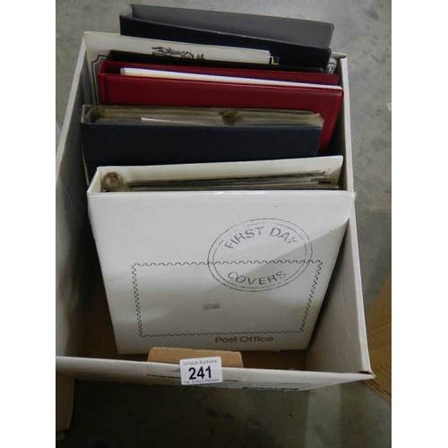 241 - 4 boxes of mainly first day covers including Benham and Mercury covers etc.