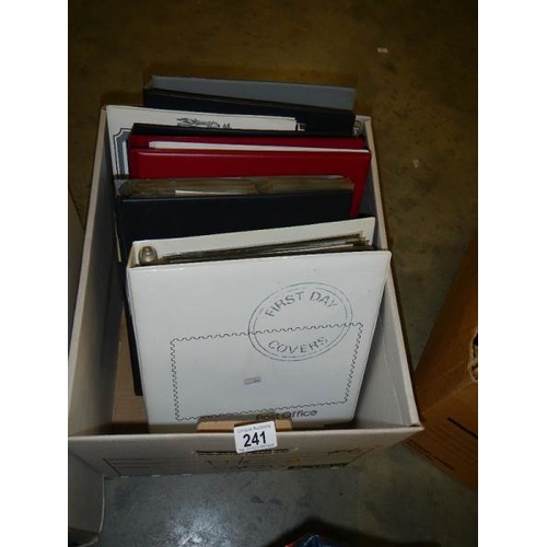 241 - 4 boxes of mainly first day covers including Benham and Mercury covers etc.