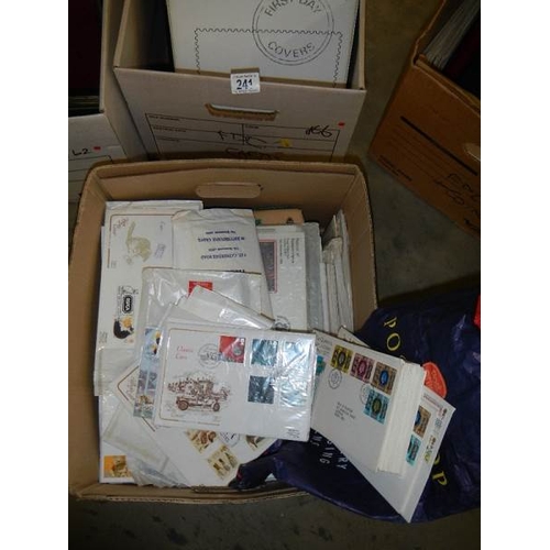 241 - 4 boxes of mainly first day covers including Benham and Mercury covers etc.