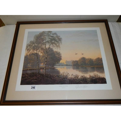 246 - ''Summer Reflections'' A framed and glazed signed print by Gerald Coulson. British landscape painter... 