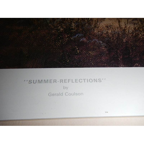 246 - ''Summer Reflections'' A framed and glazed signed print by Gerald Coulson. British landscape painter... 