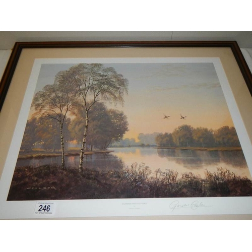 246 - ''Summer Reflections'' A framed and glazed signed print by Gerald Coulson. British landscape painter... 