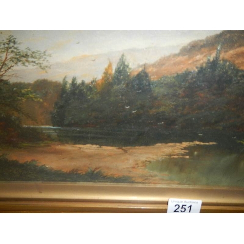 251 - A good oil on canvas by by A J Redfern (would probably benefit from cleaning).