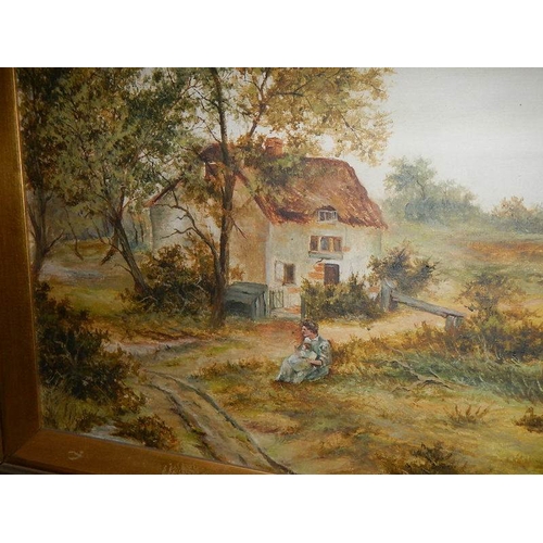 253 - A pair of large oil on canvas rural scenes.