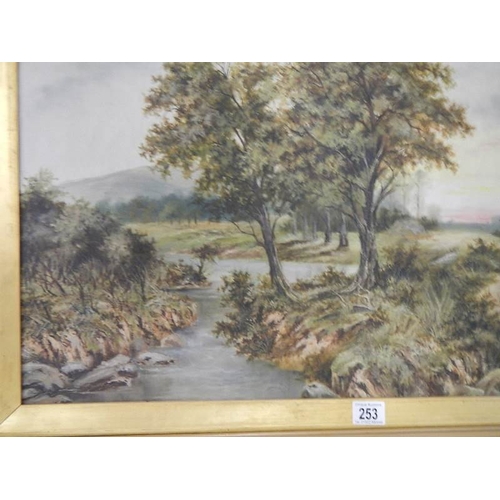 253 - A pair of large oil on canvas rural scenes.