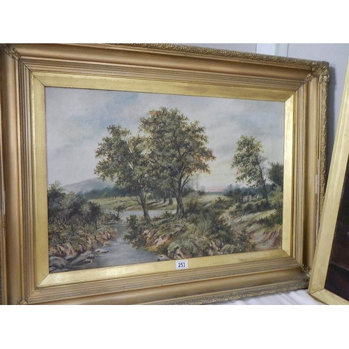 253 - A pair of large oil on canvas rural scenes.