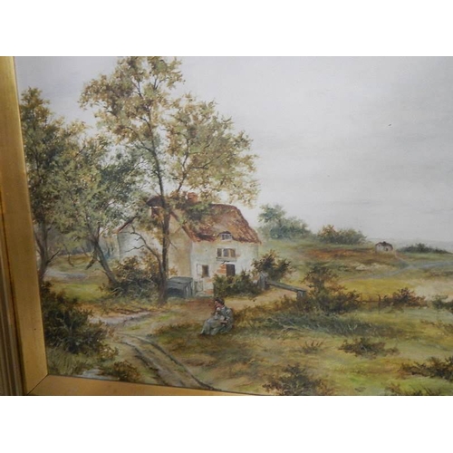 253 - A pair of large oil on canvas rural scenes.