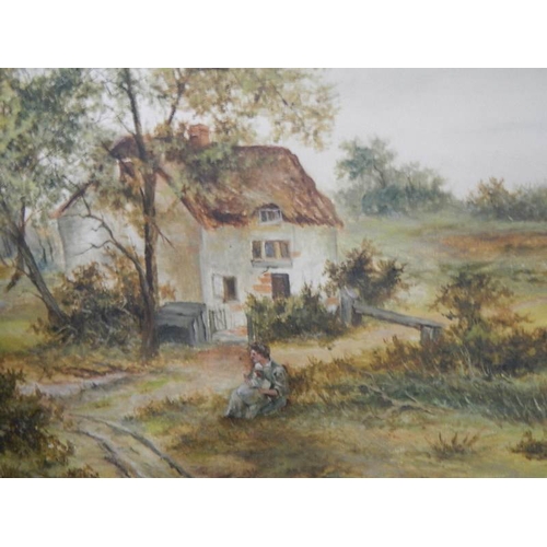 253 - A pair of large oil on canvas rural scenes.