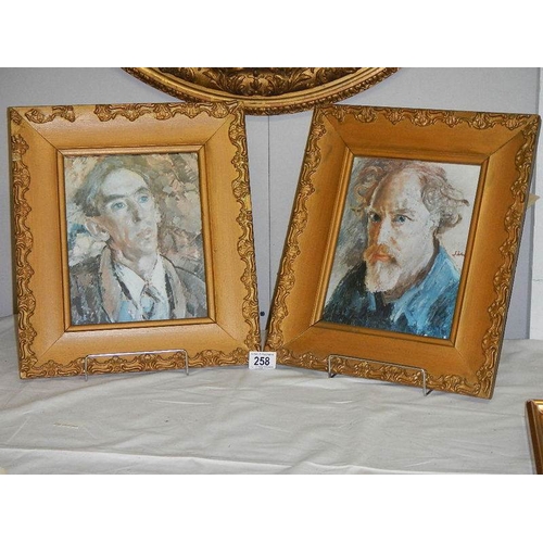 258 - Two old furnishing portrait prints.