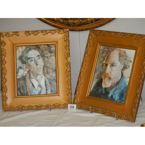 258 - Two old furnishing portrait prints.