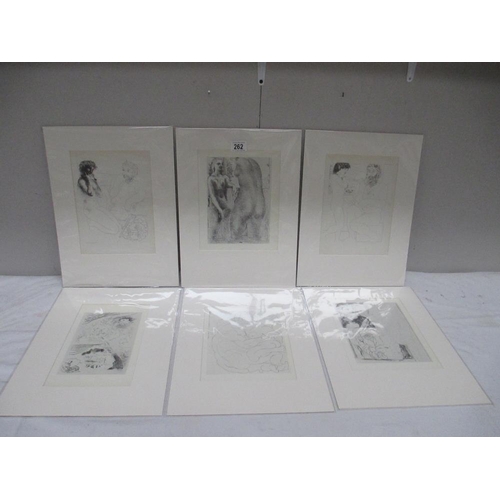 262 - Pablo Picasso (1881-1973) Collection of 6 prints mainly nudes circa 1956 Vollard suite. All mounted ... 