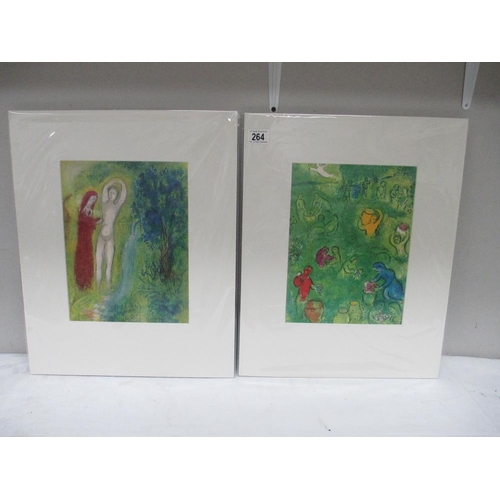 264 - Marc Chagall (1887-1985) Pair of modernist figural lithographic prints published in New York printed... 