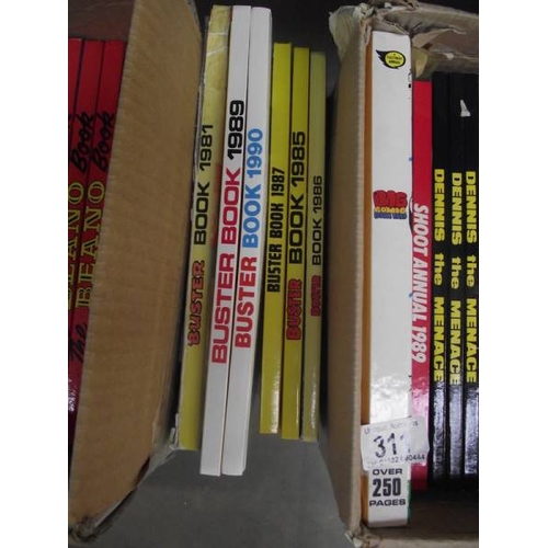 311 - 2 boxes of 1980/90's Beano and Dandy annuals.