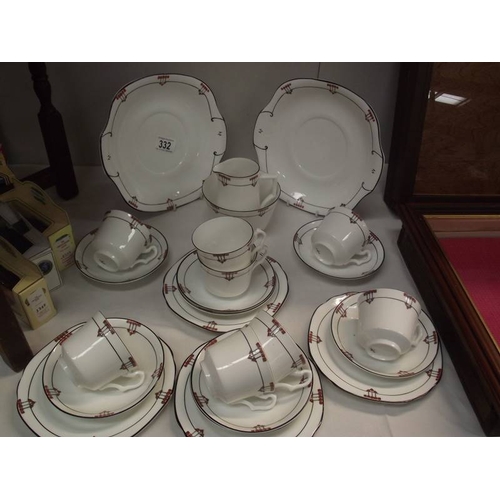 332 - An Art deco porcelain tea set.