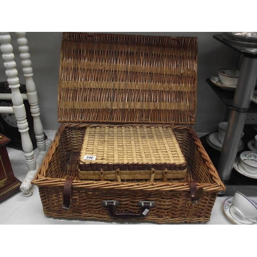 340 - 2 wicker picnic baskets.