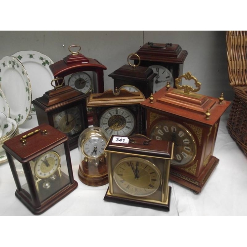 341 - A good selection of modern mantle clocks.