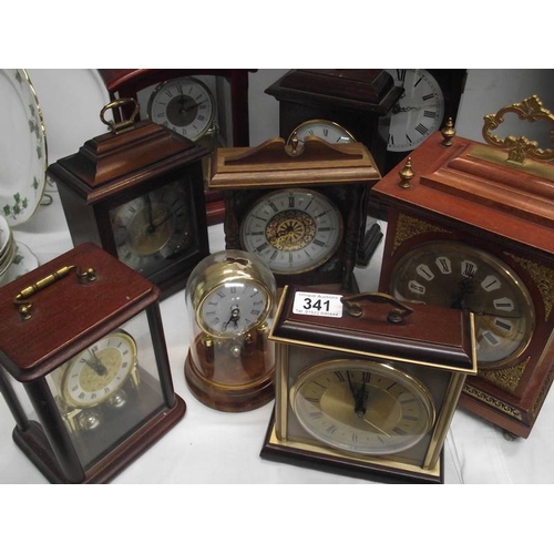 341 - A good selection of modern mantle clocks.