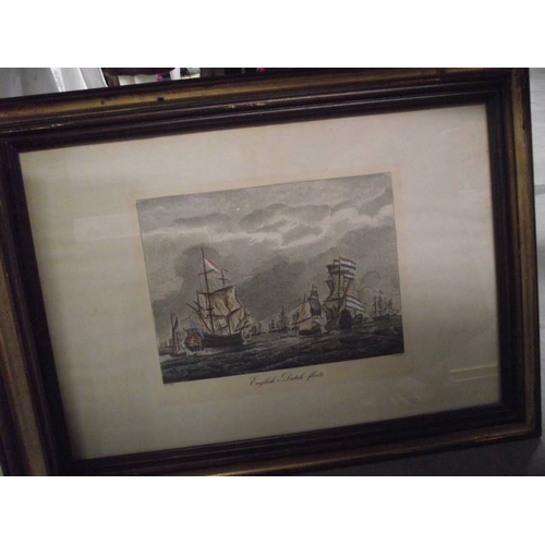 359 - A pair of framed and glazed prints of 19th century Dutch and English fishing fleets.