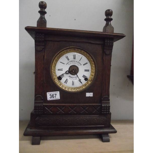 367 - A Fattorini & Sons, Bradford oak mantle clock.