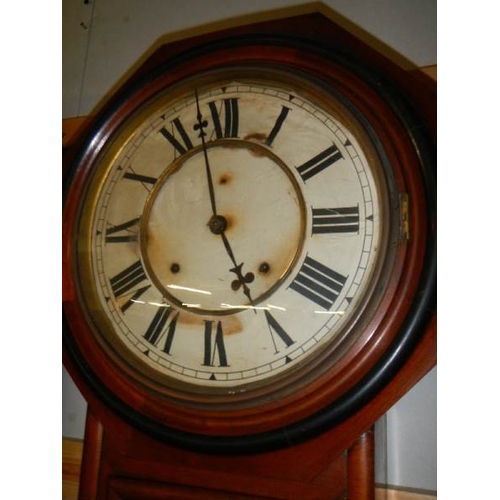 644 - A drop dial Ansonia wall clock.