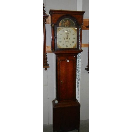 648 - A good Victorian 8 day painted dial Grandfather clock, in working order.