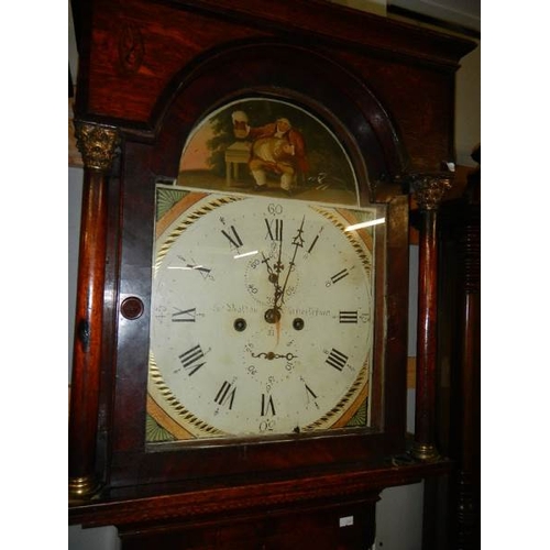 648 - A good Victorian 8 day painted dial Grandfather clock, in working order.