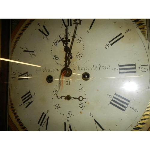 648 - A good Victorian 8 day painted dial Grandfather clock, in working order.