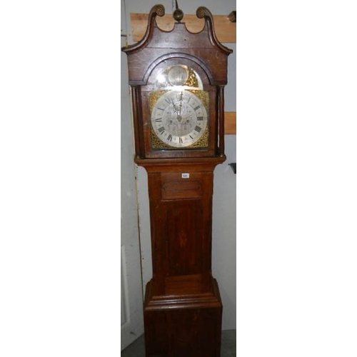 651 - An 8 day brass dial Grandfather clock, Matthew Jones, Lincoln.